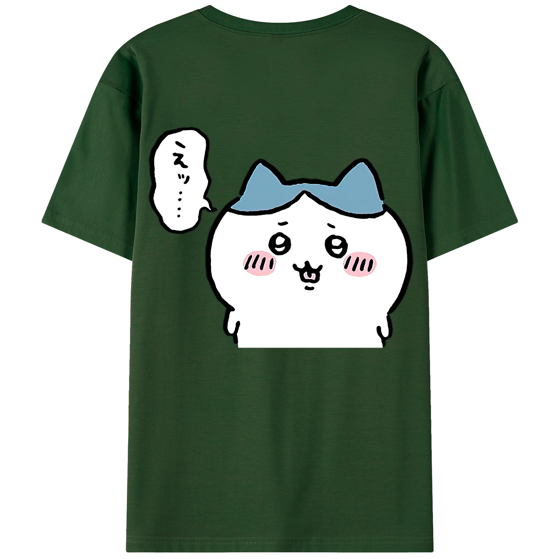 （画像用） ちいかわ ハチワレ Chii-kawa hachiware 綿100％半袖Tシャツ（背面プリント）